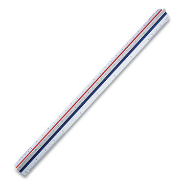 Staedtler® Triangular Scale Plastic Engineers Ruler, 12" Long, White With Colored Grooves freeshipping - TVN Wholesale